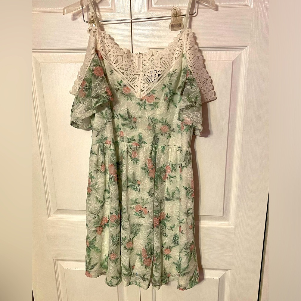 Disney Princess Floral Lace Cold Shoulder Dress